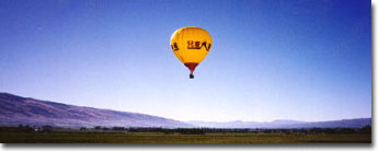 Yellow ballon over the Strath Taieri